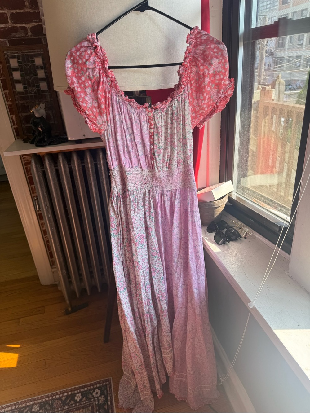 LoveShackFancy Floral Puff-Sleeve Maxi Dress - Picture 2 of 5